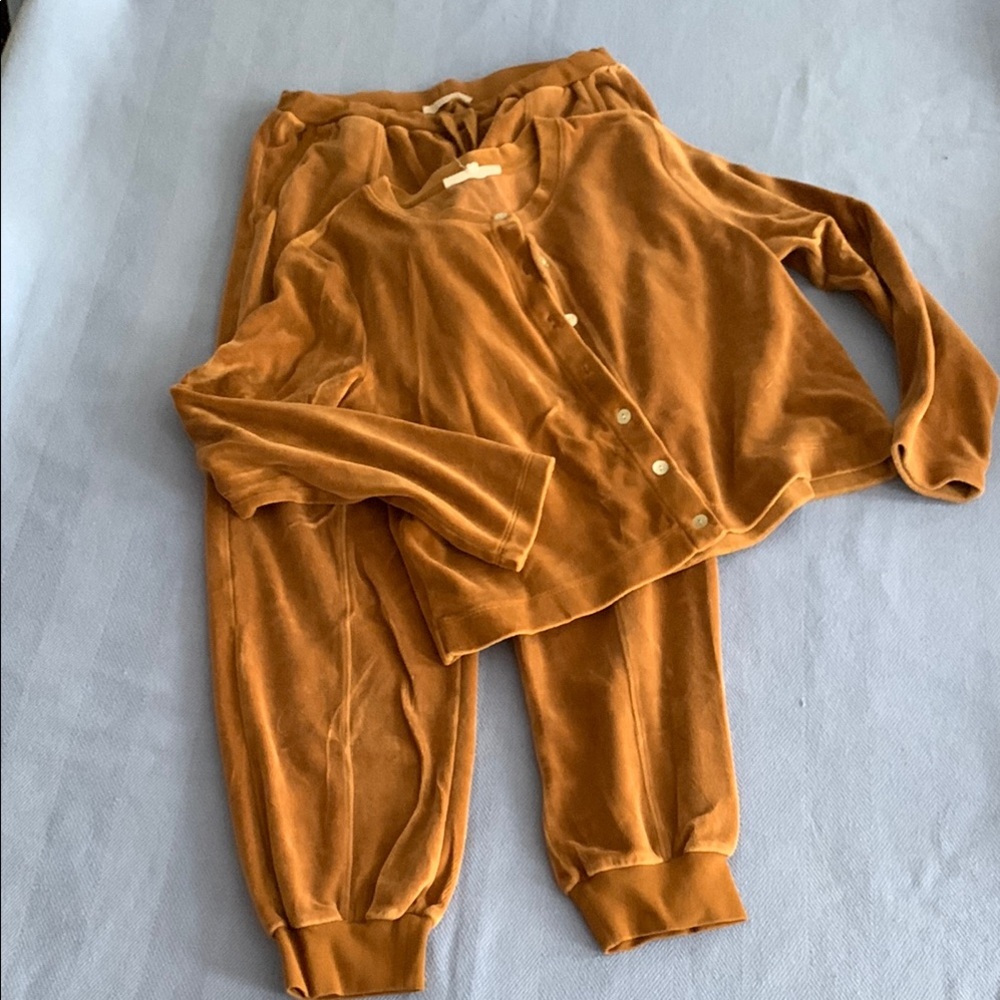 Skin Audriana Velour Lounge Set in Fox Velvet Bottoms (Sz Top (Sz